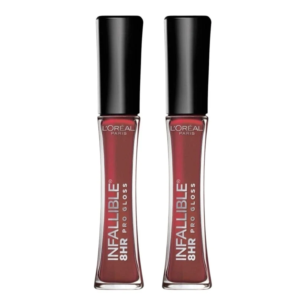 L'Oreal Infallible 8HR Pro Lip Gloss Cherry Flash 0.21oz 2 Pack